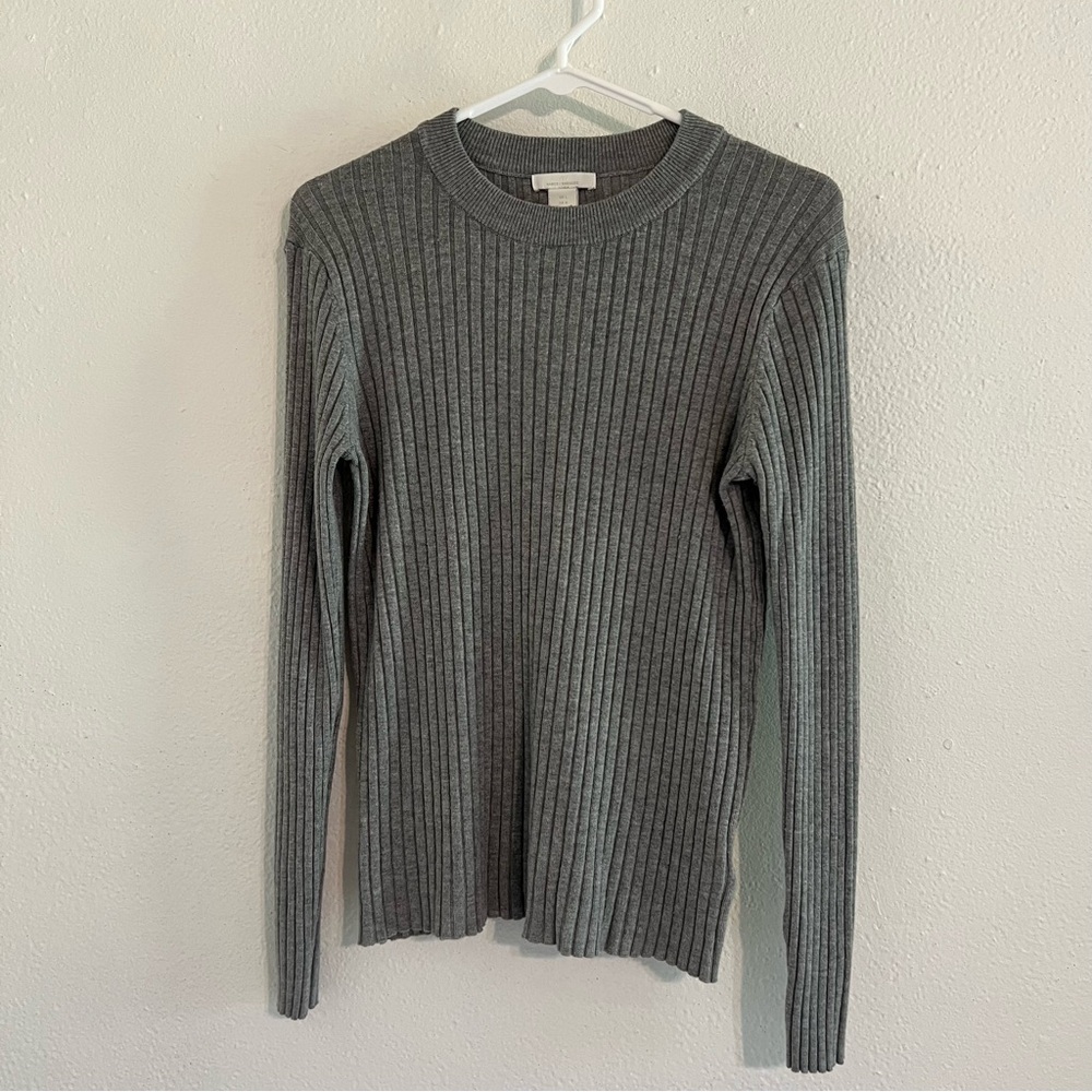 H&M basic long sleeve gray tee size L